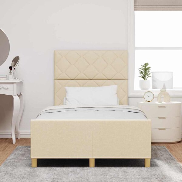 Rám postele s čelo Krémová 120 x 200 cm textil 3344800