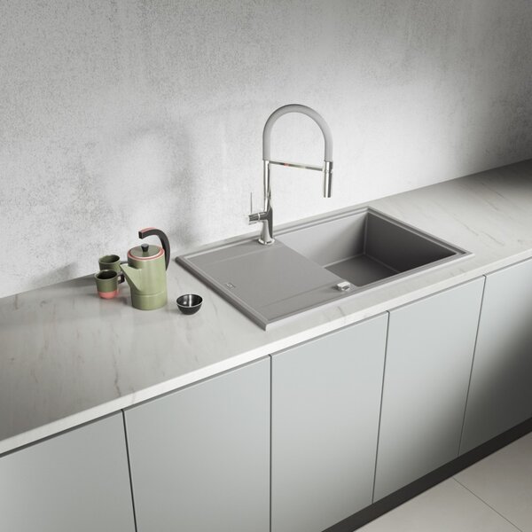 Laveo Megalo, kuchyňský dřez 790x490x230 mm, šedá, LAV-SBE_511T