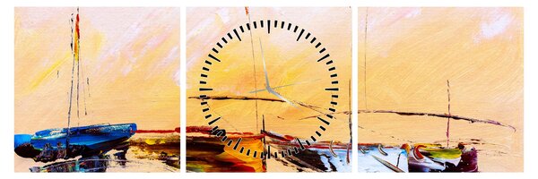 Obraz - Malba lodí (s hodinami) (90x30 cm)