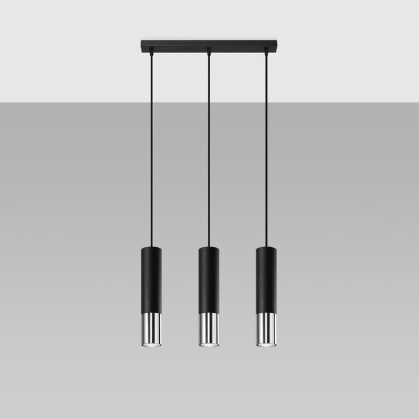 Sollux Lighting Závěsné svítidlo LOOPEZ 3L černé/chromové