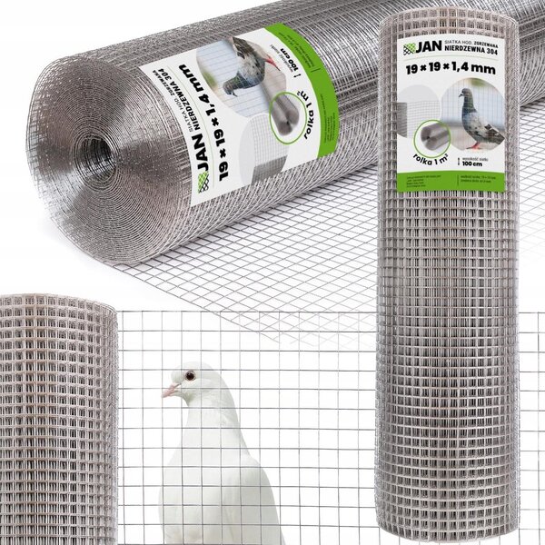 Drátěná síť pro voliéry – 19 x 19 x 1,4 mm – odolná proti povětrnostním vlivům – 1 m² – lehký pletivový plot