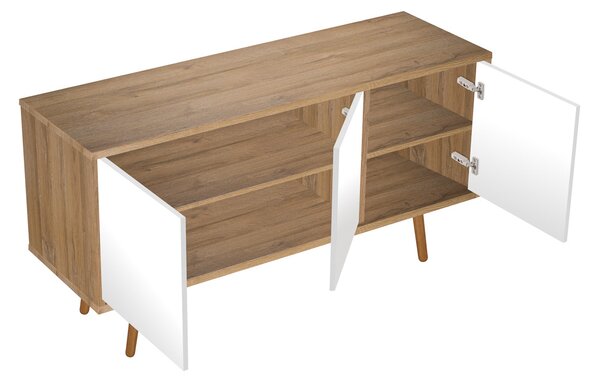 Oltens Hedvig skříňka 140x45x49.7 cm pod umyvadlo závěsná bílá-dub 60205060