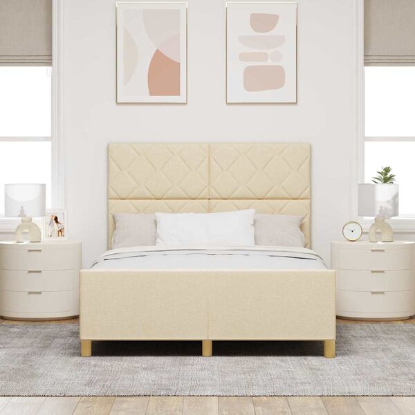 Rám postele s čelo Krémová 160 x 200 cm textil 3344821