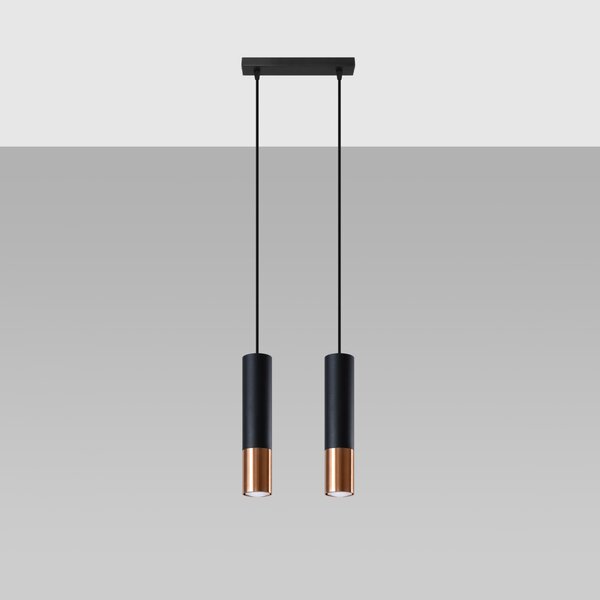 Sollux Lighting Závěsné svítidlo LOOPEZ 2 černá/měď