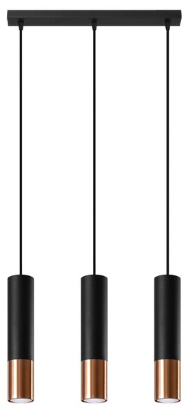 Sollux Lighting Závěsné svítidlo LOOPEZ 3L černá/měď