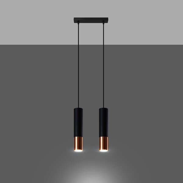 Sollux Lighting Závěsné svítidlo LOOPEZ 2 černá/měď