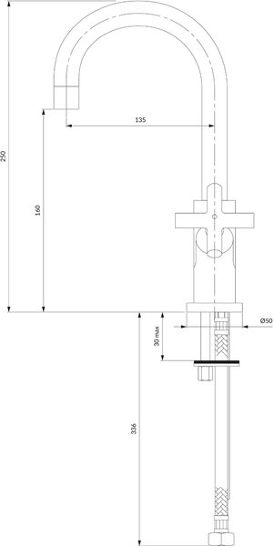 Omnires Modern umyvadlová baterie stojící chrom C301CR