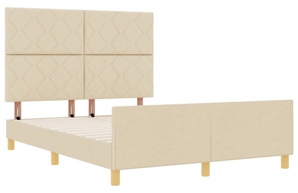 Rám postele s čelo Krémová 160 x 200 cm textil 3344821