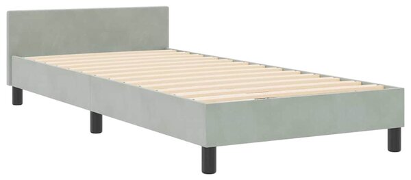 Postel s boxspringem s čelo Světle šedá 180 x 200 cm samet 3344957