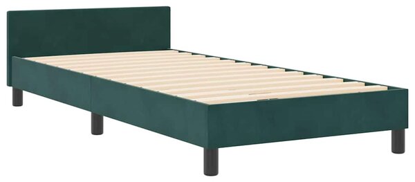Postel s boxspringem s čelo Tmavě zelená 80 x 200 cm samet 3344906