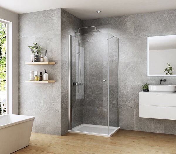 Heilmetz sprchový kout 80x90x185cm křídlové dveře s bočním panelem Obdélníkový sprchový kout 6mm bezpečnostní sklo s nano vrstvou