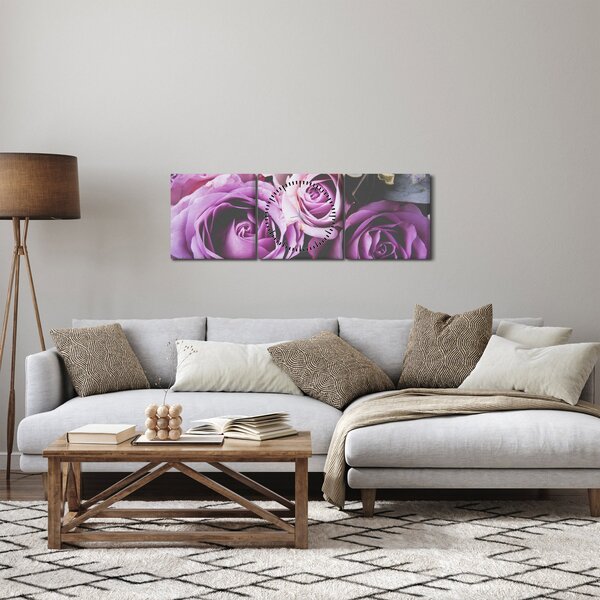 Obraz - Růžičky (s hodinami) (90x30 cm)
