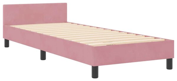 Postel s boxspringem s čelo Růžová 80 x 200 cm samet 3344974