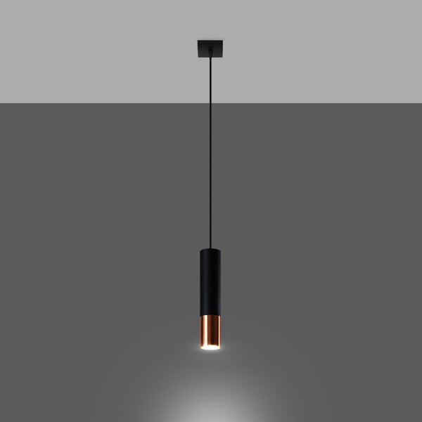 Sollux Lighting Závěsné svítidlo LOOPEZ 1 černá/měď