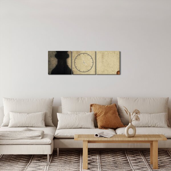 Obraz - Šachy 2 (s hodinami) (90x30 cm)