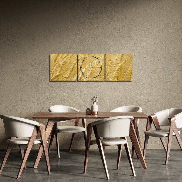 Obraz - Ječmen (s hodinami) (90x30 cm)