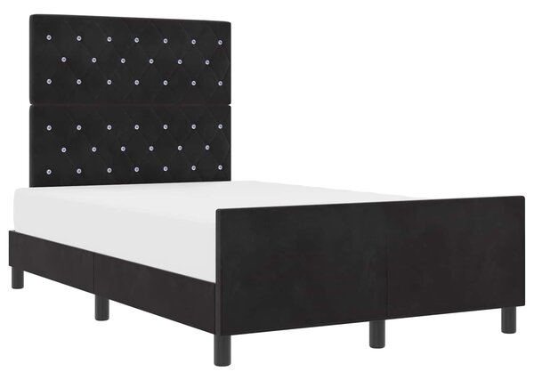 Postel s boxspringem s čelo Černá 120 x 200 cm samet 3344863
