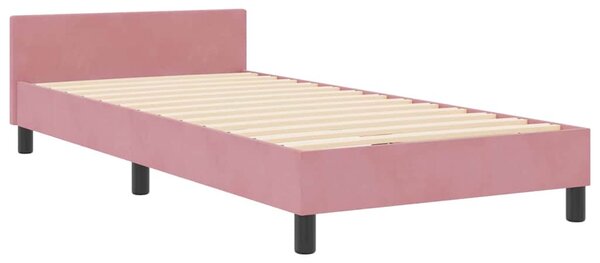 Postel s boxspringem s čelo Růžová 180 x 200 cm samet 3344962