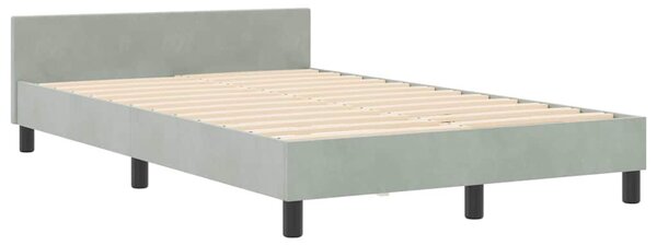 Postel s boxspringem s čelo Světle šedá 120 x 190 cm samet 3344927