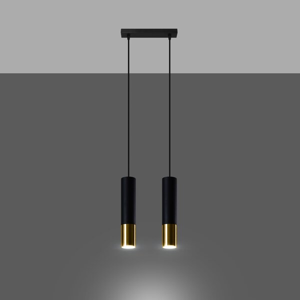 Sollux Lighting Závěsné svítidlo LOOPEZ 2 černá/zlatá