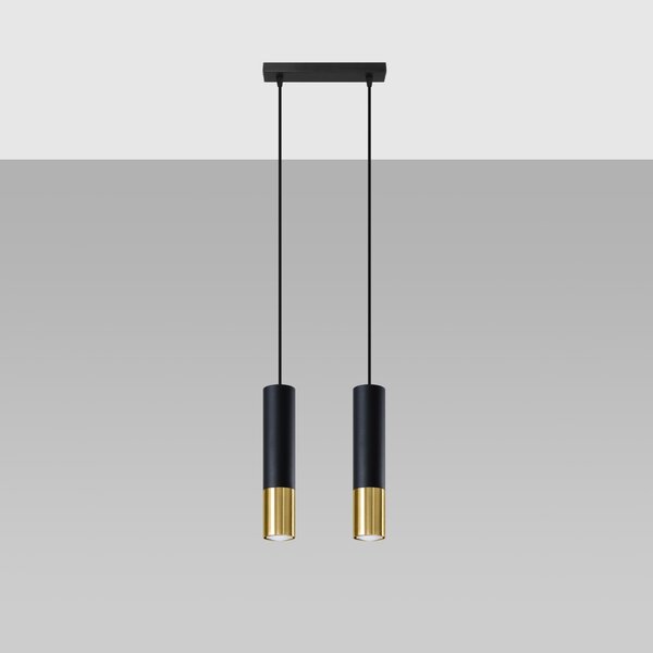 Sollux Lighting Závěsné svítidlo LOOPEZ 2 černá/zlatá