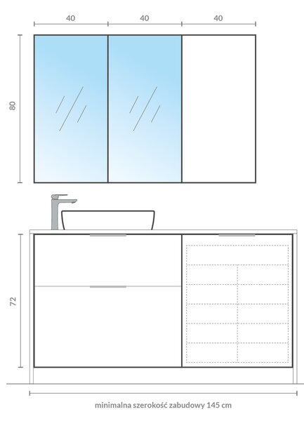Cersanit City skříňka 40x14.1x80 cm se zrcadlem bílá S584-022-DSM
