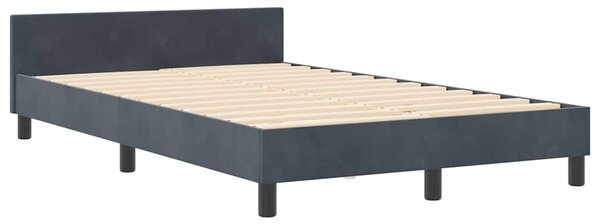 Postel s boxspringem s čelo Tmavě šedá 120 x 190 cm samet 3344928