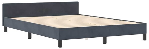 Postel s boxspringem s čelo Tmavě šedá 140 x 190 cm samet 3344940