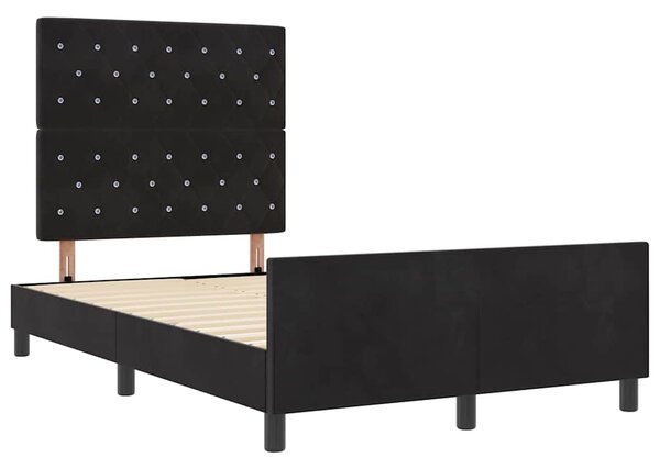 Postel s boxspringem s čelo Černá 120 x 200 cm samet 3344863