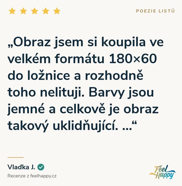 Obraz na plátně - Poezie listů FeelHappy.cz Rozměr obrazu (Šířka x Výška): 300 x 100 cm