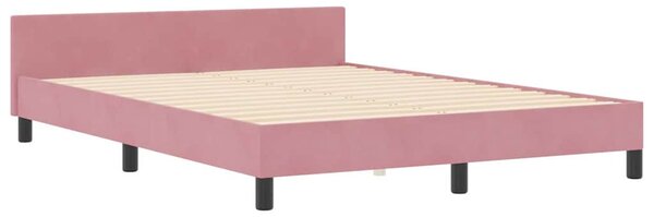 Postel s boxspringem s čelo Růžová 160 x 200 cm samet 3344956