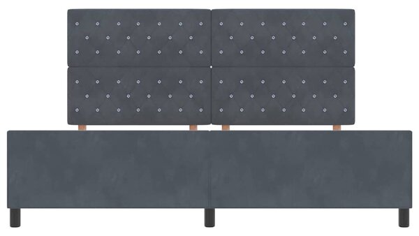 Postel s boxspringem s čelo Tmavě šedá 200 x 200 cm samet 3344898