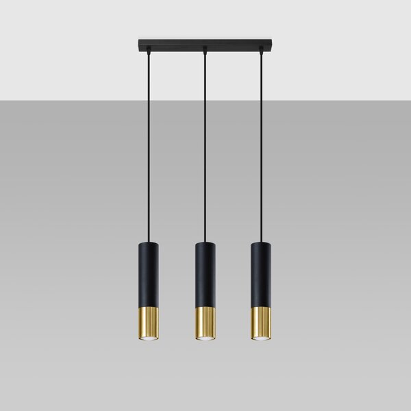 Sollux Lighting Závěsné svítidlo LOOPEZ 3L černá/zlatá