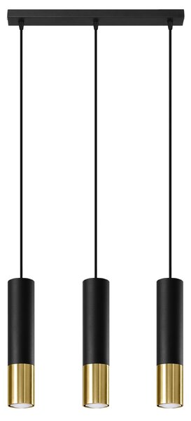 Sollux Lighting Závěsné svítidlo LOOPEZ 3L černá/zlatá
