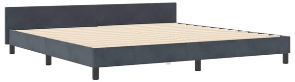 Postel s boxspringem s čelo Tmavě šedá 200 x 200 cm samet 3344898