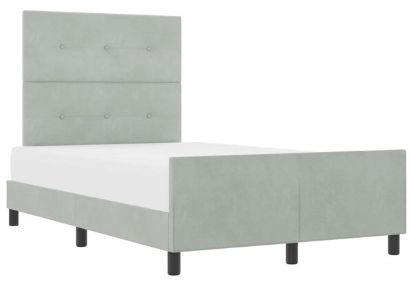 Postel s boxspringem s čelo Světle šedá 120 x 190 cm samet 3344927