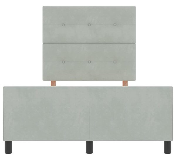 Postel s boxspringem s čelo Světle šedá 120 x 190 cm samet 3344927