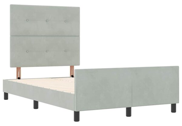 Postel s boxspringem s čelo Světle šedá 120 x 190 cm samet 3344927