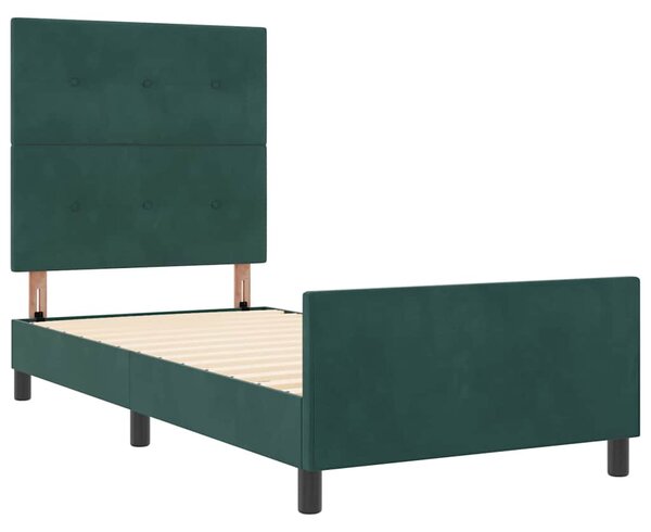 Postel s boxspringem s čelo Tmavě zelená 80 x 200 cm samet 3344906