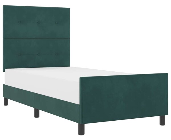 Postel s boxspringem s čelo Tmavě zelená 80 x 200 cm samet 3344906