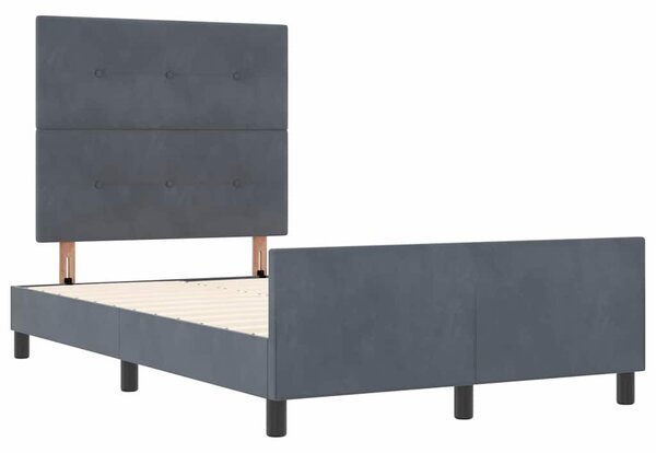 Postel s boxspringem s čelo Tmavě šedá 120 x 190 cm samet 3344928