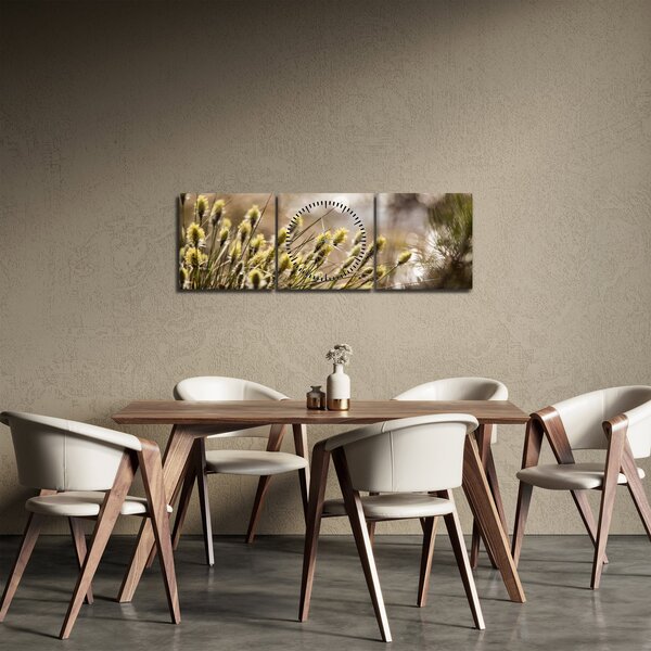 Obraz - Zeleň (s hodinami) (90x30 cm)