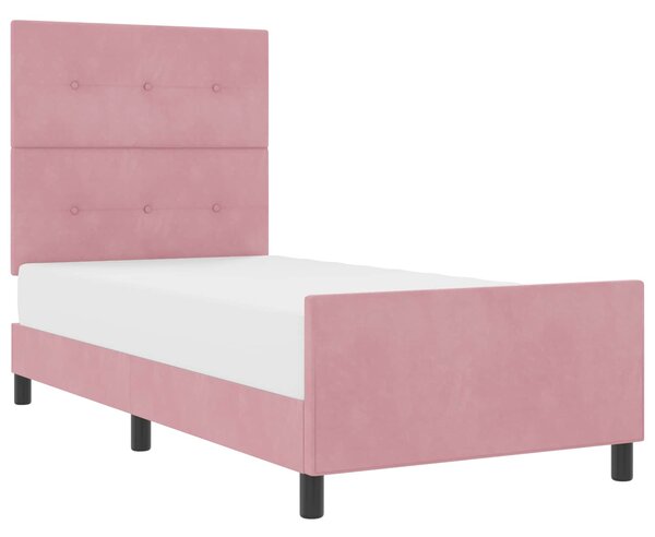 Postel s boxspringem s čelo Růžová 80 x 200 cm samet 3344908