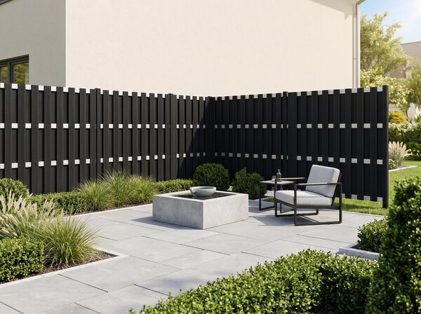 WPC plot CARMENO - 1x prvek, cca 180 x 90 cm - černý