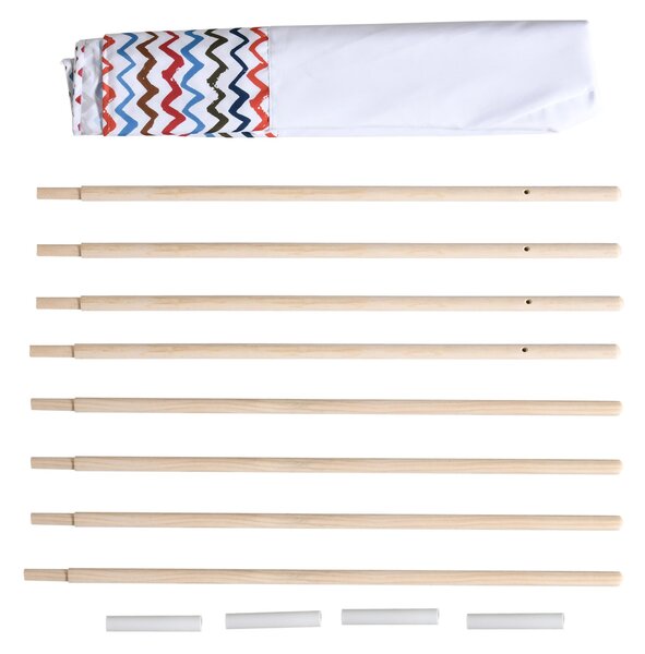 HOMCOM Dětský Teepee Stan pro děti od 3 let - Přenosný Dřevěný Tipi s Okénkem pro Vnitřní a Venkovní Použití 120x120x155 cm Bílý | Aosom