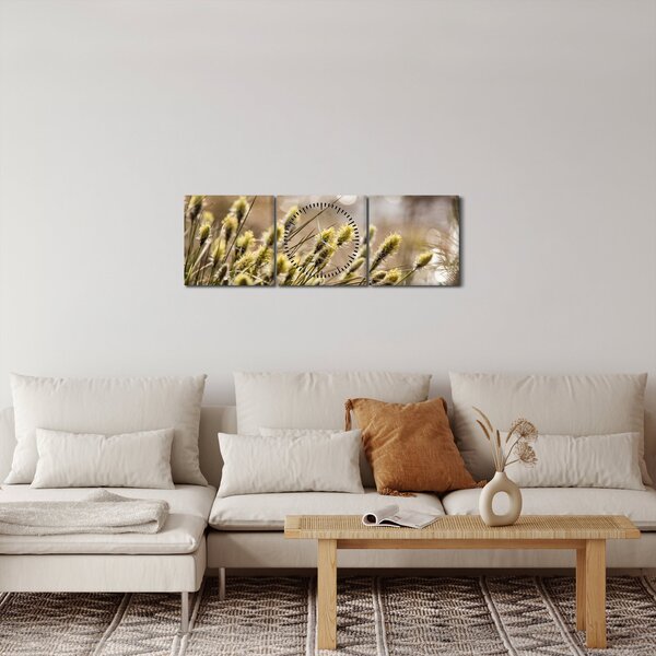 Obraz - Zeleň (s hodinami) (90x30 cm)