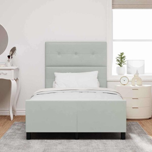 Postel s boxspringem s čelo Světle šedá 120 x 190 cm samet 3344927
