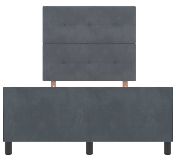 Postel s boxspringem s čelo Tmavě šedá 120 x 190 cm samet 3344928
