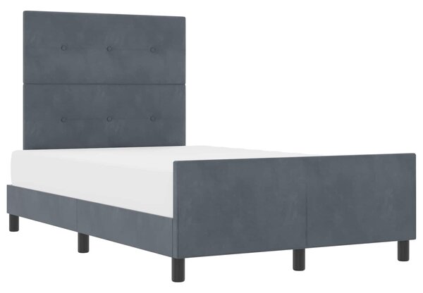Postel s boxspringem s čelo Tmavě šedá 120 x 190 cm samet 3344928
