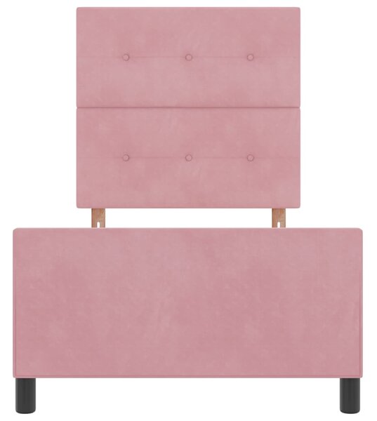 Postel s boxspringem s čelo Růžová 80 x 200 cm samet 3344908